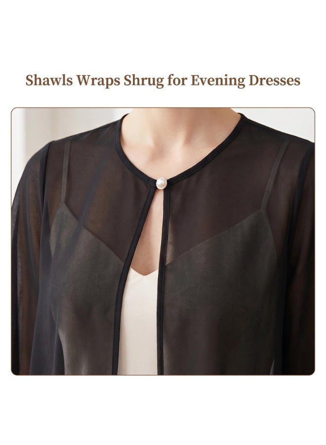 Capelets for Women Soft Chiffon Shawls Wraps Shawl and Wraps | Women's Soft Chiffon Shawl Wraps Shrug for Evening Wedding Capes Bolero Cover Up One Size - Image 3