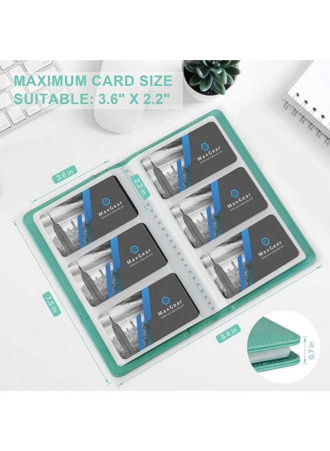 MaxGear Business Card Organizer, Portable Business Card Holder Book For Men & Women, 240 Business Cards Credit Card Binder Professional Business Card Holders Name Card Holder File Storage, Turquoise - Image 5