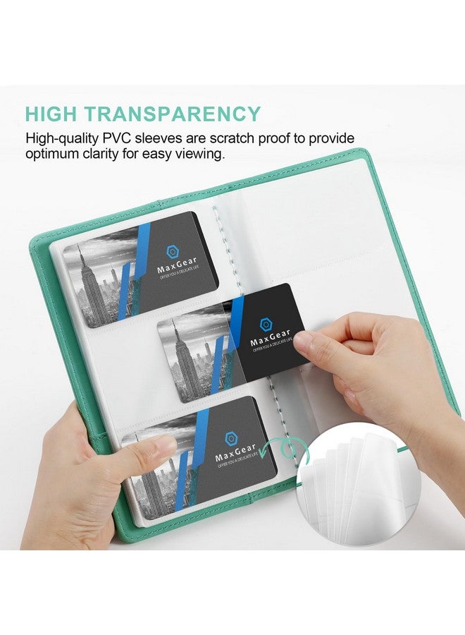 MaxGear Business Card Organizer, Portable Business Card Holder Book For Men & Women, 240 Business Cards Credit Card Binder Professional Business Card Holders Name Card Holder File Storage, Turquoise - Image 2