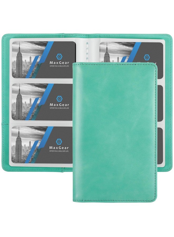 MaxGear Business Card Organizer, Portable Business Card Holder Book For Men & Women, 240 Business Cards Credit Card Binder Professional Business Card Holders Name Card Holder File Storage, Turquoise - Image 1