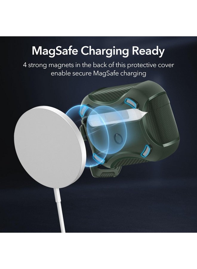 اي اس ار جراب ESR لسماعات AirPods Pro 2، متوافق مع MagSafe، شحن لاسلكي HaLolock، حماية قوية من السقوط، TPU، غطاء مغناطيسي متين لسماعات AirPods Pro الجيل الأول/الثاني (2023/2022/2019)، أخضر  - Image 3