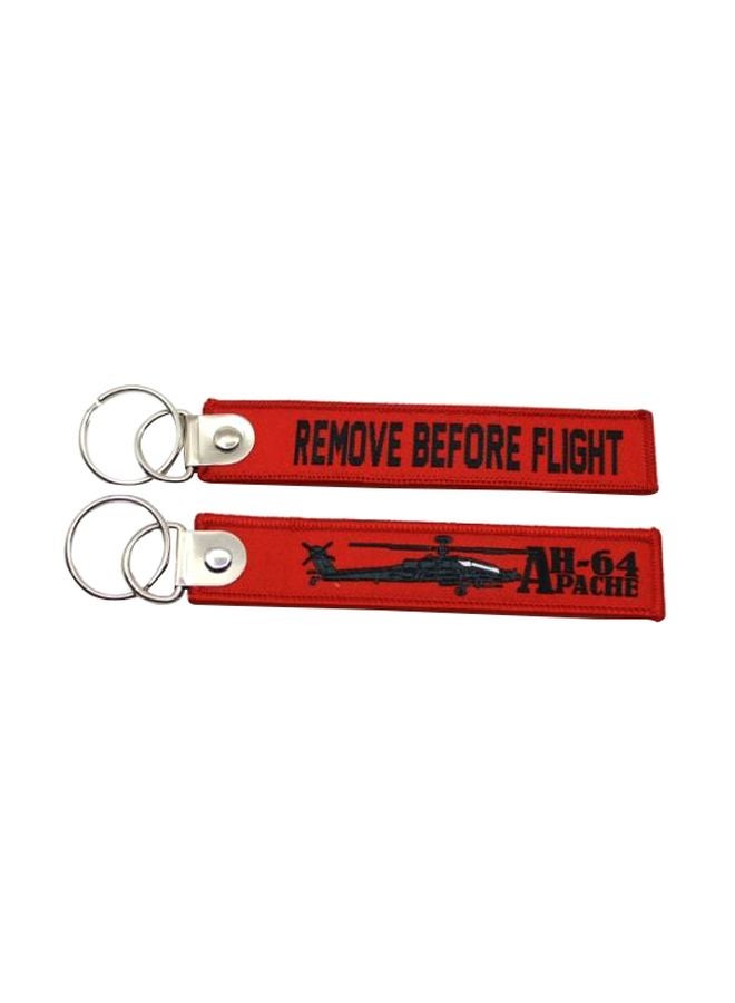 مجموعة سلاسل مفاتيح محفورة بعبارة Remove Before Flight مكوّنة من قطعتين - Image 1