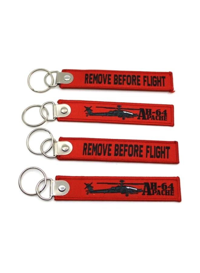 مجموعة سلاسل مفاتيح محفورة بعبارة Remove Before Flight مكوّنة من قطعتين - Image 2