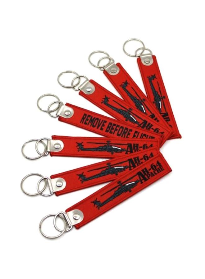 مجموعة سلاسل مفاتيح محفورة بعبارة Remove Before Flight مكوّنة من قطعتين - Image 3