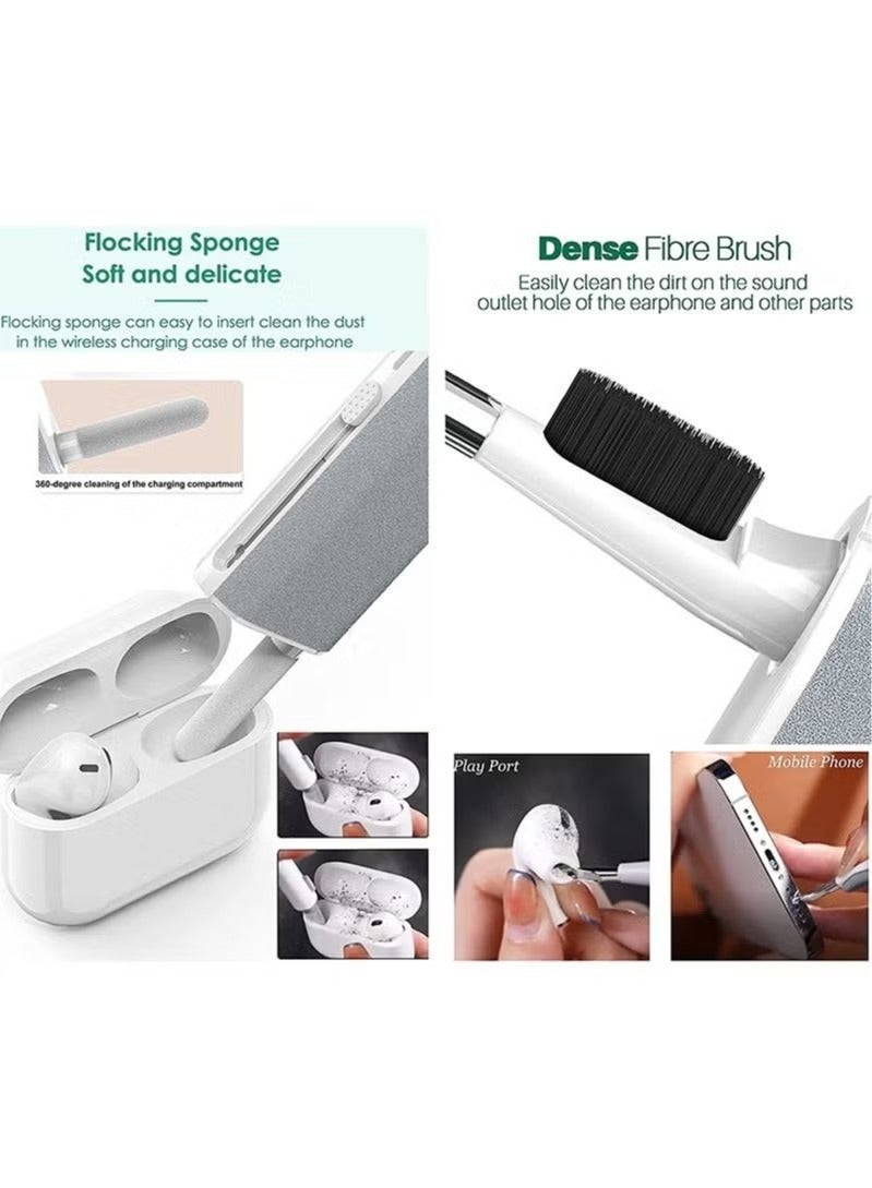 5 in 1 Electronics Cleaning Kit Laptop Screen Cleaning Kit Multifunctional Bluetooth Headphone Cleaning Tool for Computer Camera Lens Phone Laptop Bluetooth Headset - Image 2