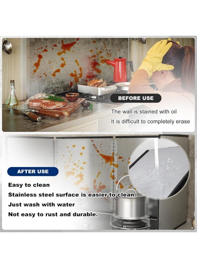 Stainless Steel Kitchen Splash Guard, Foldable Stainless Steel Oil Splatter Screens, Oil Splash Insulation, Oil Splatter Guard Stove Heat Insulation Board (76.5×30.5cm) - Image 4