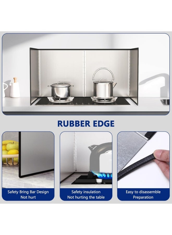 Stainless Steel Kitchen Splash Guard, Foldable Stainless Steel Oil Splatter Screens, Oil Splash Insulation, Oil Splatter Guard Stove Heat Insulation Board (76.5×30.5cm) - Image 5
