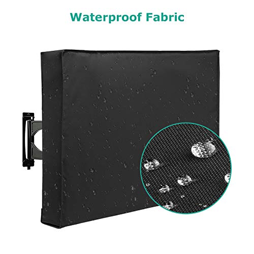 SunPatio Outdoor TV Cover, Waterproof & Weatherproof Screen Cover, Fits 48-50 inch Most TV Mounts and Stands, with Built-in Remote Pocket for Outside LED LCD Flat Screen, Black - Image 4