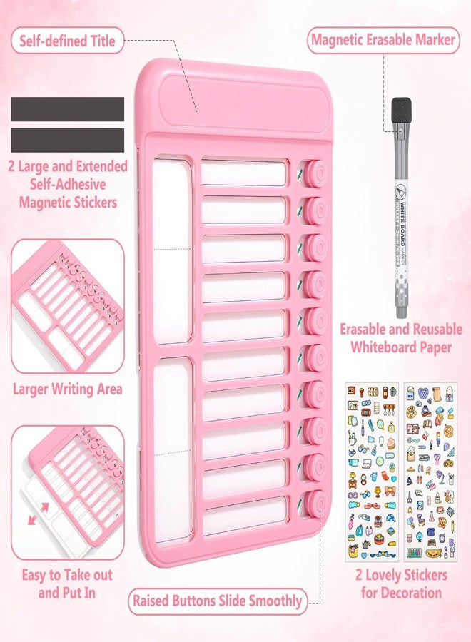 Audab Dry Erase Chore Chart for Kids, Magnetic Checklist Board, My Chores Slider Chart to Do List Board, Routine Reward Chart Schedule Board Task Tracker for Home Refrigerator, Wall, Desk (Pink) - Image 3