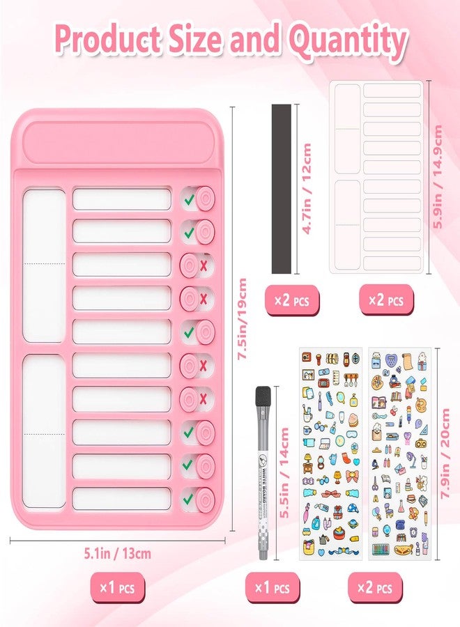 Audab Dry Erase Chore Chart for Kids, Magnetic Checklist Board, My Chores Slider Chart to Do List Board, Routine Reward Chart Schedule Board Task Tracker for Home Refrigerator, Wall, Desk (Pink) - Image 4