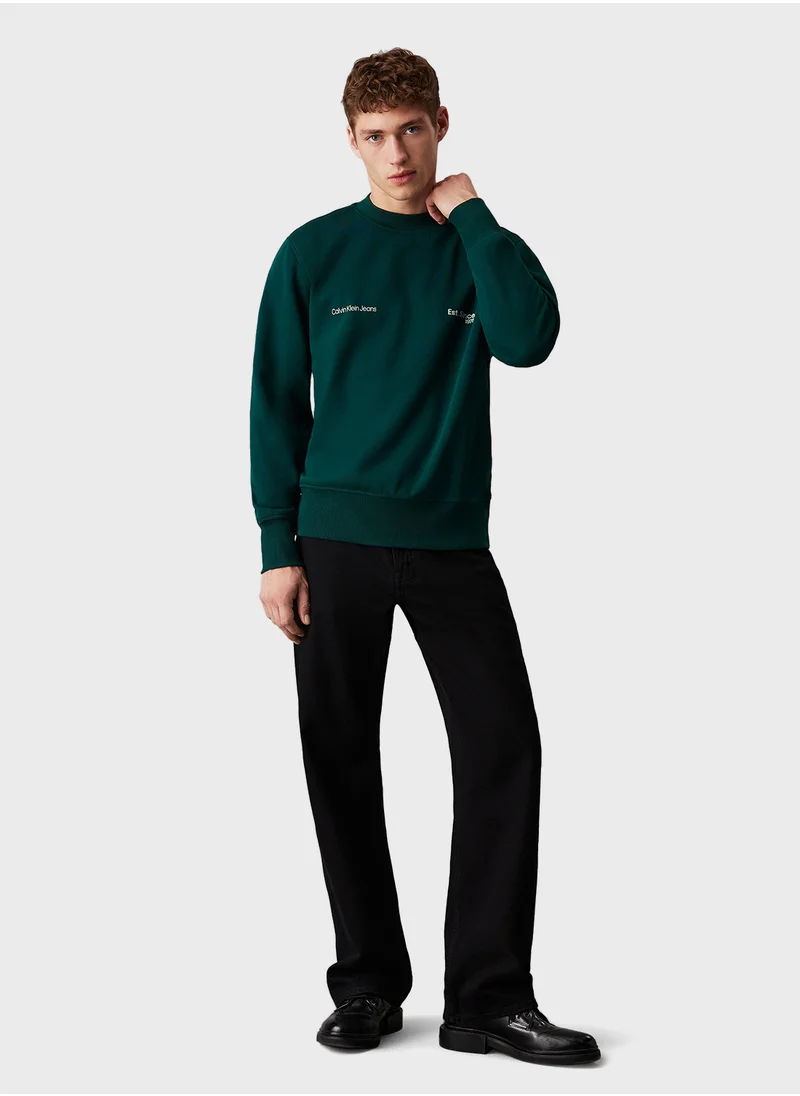 كالفن كلاين جينز Logo Print Crew Neck T-Shirt