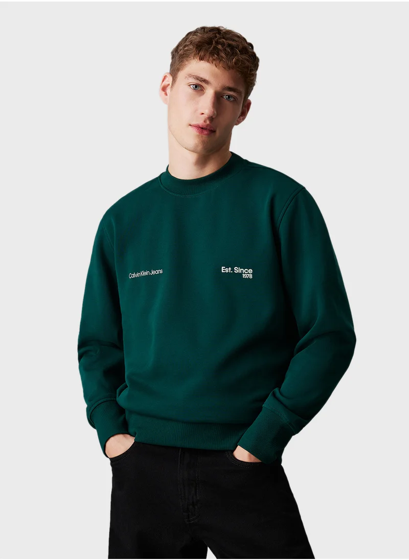 كالفن كلاين جينز Logo Print Crew Neck T-Shirt