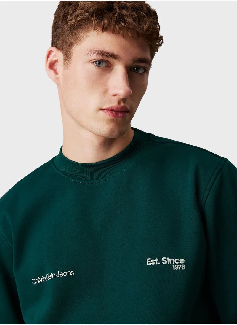 كالفن كلاين جينز Logo Print Crew Neck T-Shirt