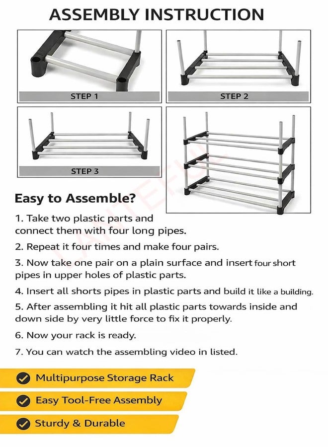 LANTEFUL 4 layer Spice Rack For Your Kitchen | Countertop Spice And Masala Rack Spice Boxes Organizer –Kitchen Stand | Multi Use Wardrobe Bookshelf Collapsible Quick Assembly | Counter Top Organiser | Plastic - Image 5