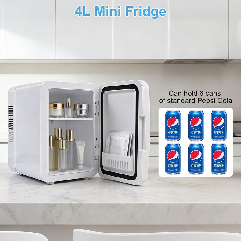 Wahacool 4L Mini Refrigerator, Portable Mini Fridge - Dual Cooling/Warming, Car refrigerators, Ultra-Quiet, Lightweight, AC/DC - Ideal for Car Use, Skincare, Cosmetics, Drinks & Breastmilk Storage - Image 4