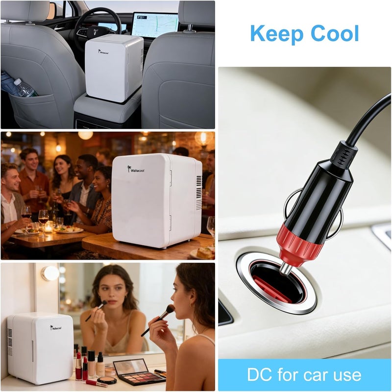 Wahacool 4L Mini Refrigerator, Portable Mini Fridge - Dual Cooling/Warming, Car refrigerators, Ultra-Quiet, Lightweight, AC/DC - Ideal for Car Use, Skincare, Cosmetics, Drinks & Breastmilk Storage - Image 2