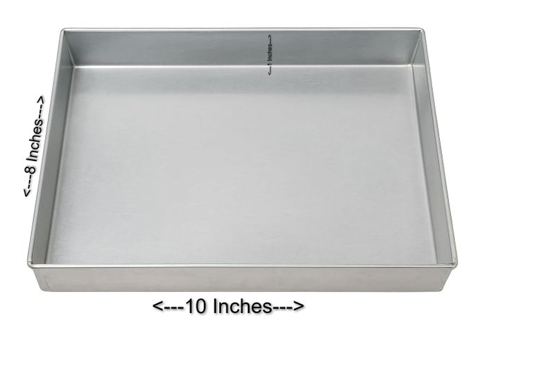 RINKLE TRENDZ Aluminium Brownie Tray/Swiss Roll Tray/Baking Tray - 8 X 10 X 1 Inches, Silver - Image 2