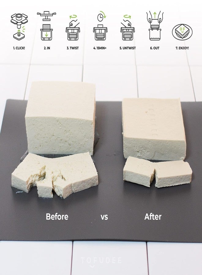 TOFUDEE Tofu Press for Vegan - Dishwasher Safe & BPA Free Tofu Presser that Swiftly Drains Water from Soft, Firm, Extra Firm & Organic Tofu Without Crack in just 15-20min - Enhanced Flavor & Texture - Image 4