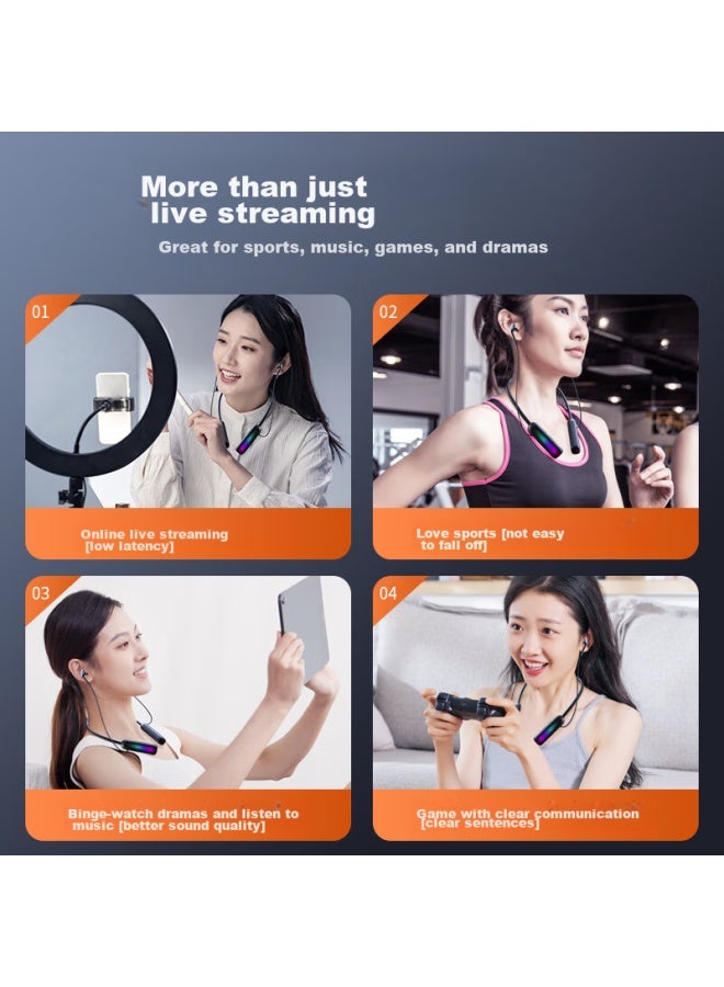 The Good Shepherd Good Shepherd B Wireless Monitoring Headphones For Tiktok Singing, Sound Card In-ear Monitoring, Noise Reduction, Neckband, Earbuds, Outdoor Sports, Running, In-ear Gaming Headset - Image 3
