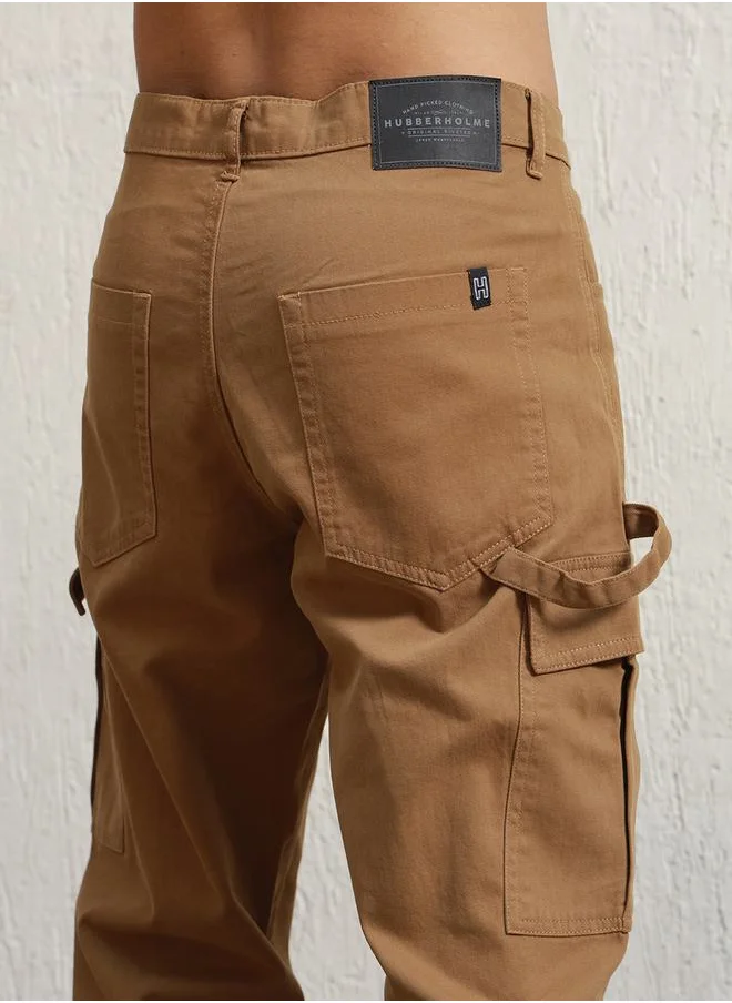 Hubberholme Slim Fit Mid Rise Cargo Pants by Styli