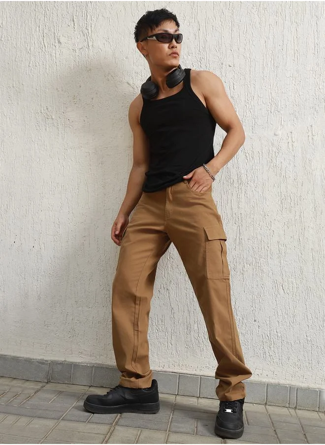 Hubberholme Slim Fit Mid Rise Cargo Pants by Styli