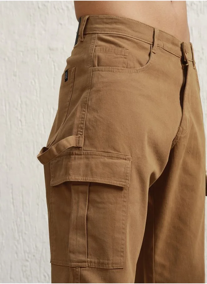 Hubberholme Slim Fit Mid Rise Cargo Pants by Styli