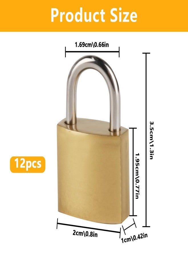 HexinYigjly 12-Pack 20mm Antique Brass D-Shaped Keyed Padlocks - Decorative & Secure Locks with Hardened Alloy Core for Luggage, Gym Lockers, Gift Boxes, Storage & Travel. Compact for Backpacks/Security Cases - Image 2