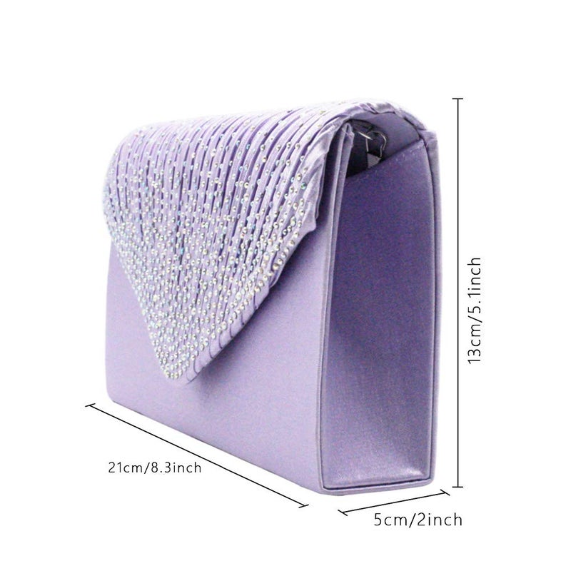 Groupcow New Ladies Evening Handbags Bridal Wedding Bag Handbag (Violet) - Image 4