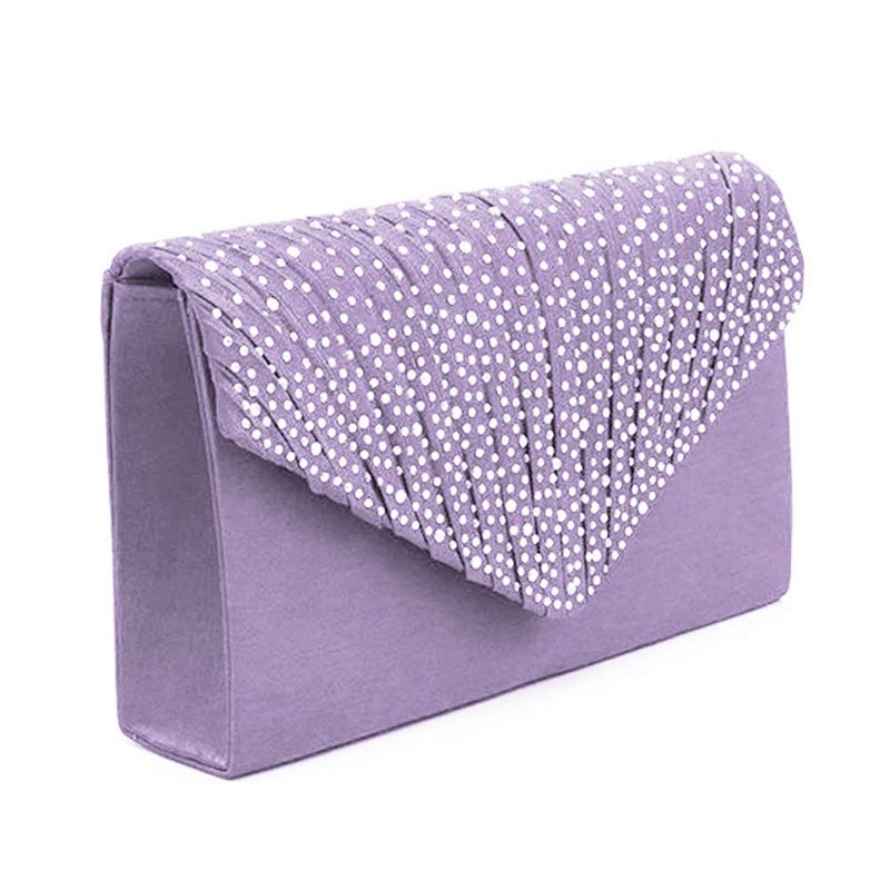Groupcow New Ladies Evening Handbags Bridal Wedding Bag Handbag (Violet) - Image 1
