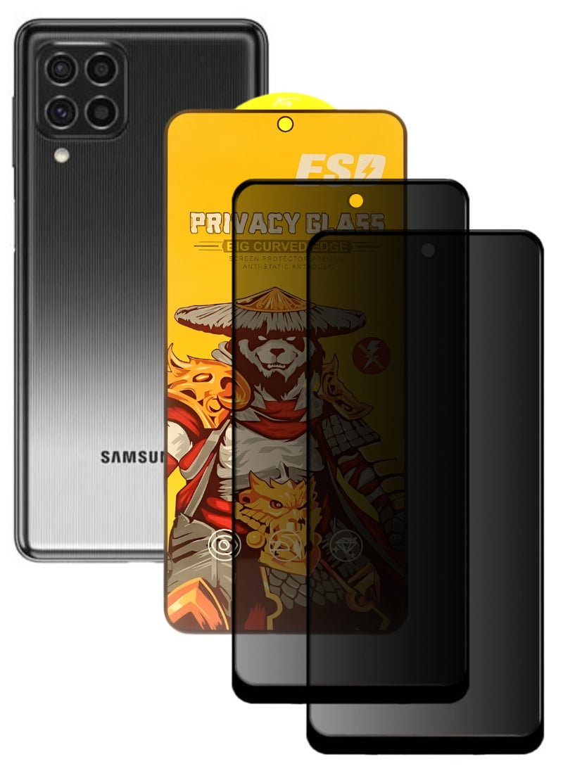 ESD 2 Pieces Tempered Dustproof Privacy Glass Screen Protector Compatible For Samsung Galaxy F62 - Image 1