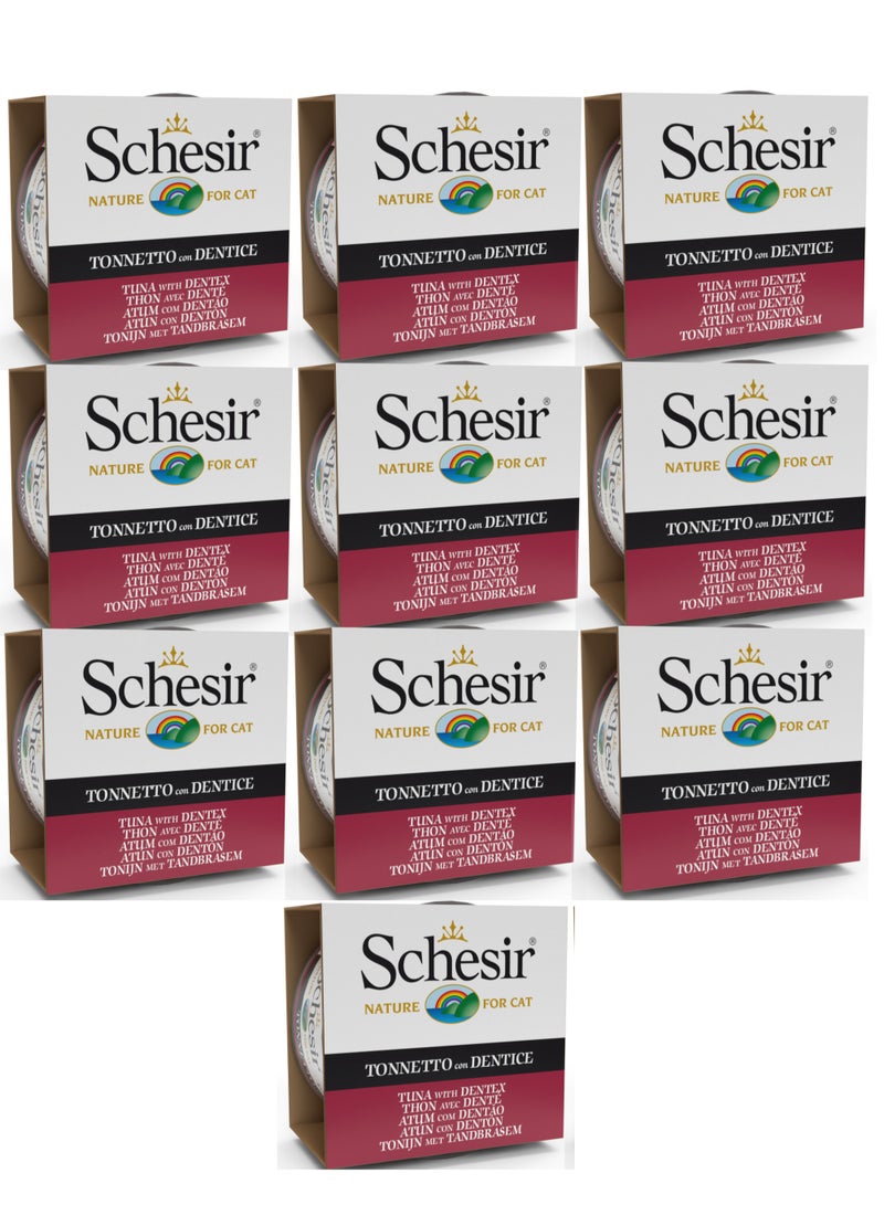 Pack of 14 Cat Wet Food-Tuna With Dentex 10x85g