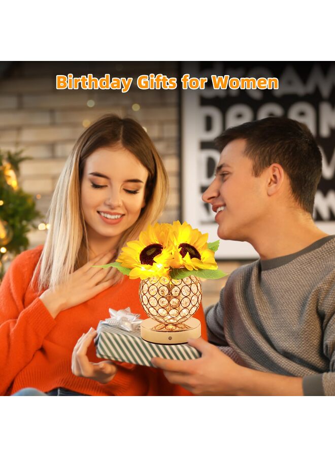 Sunflowers Lamp, Birthday Gifts for Women, Wireless Flower Lamp Night Light, Sunflower Gift Ideas for Mom, Sister, Friend, Wife - Image 4