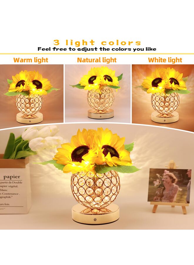 Sunflowers Lamp, Birthday Gifts for Women, Wireless Flower Lamp Night Light, Sunflower Gift Ideas for Mom, Sister, Friend, Wife - Image 2