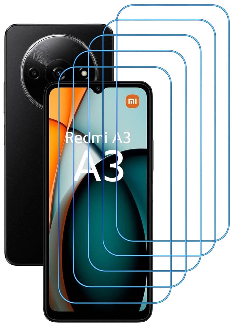 ACLIX 5 Pieces Antistatic ESD Dustproof Premium Quality High Definition Clear Tempered Glass Screen Protector Designed For Xiaomi Redmi A3 - Image 1