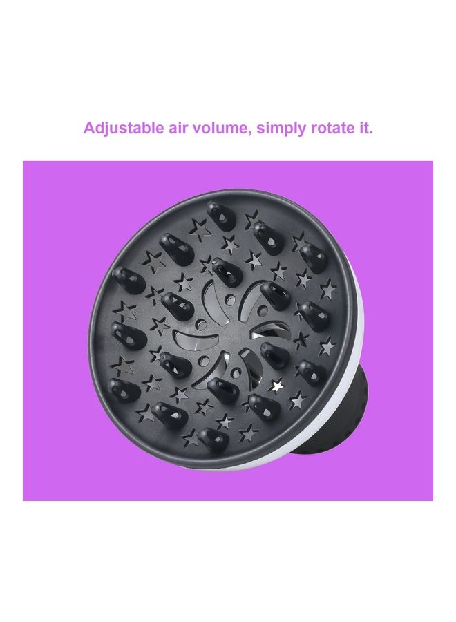 NIBEMINENT Retractable Curly Hair Blow Dryer Diffuser White/Black 20x20x20cm - Image 3