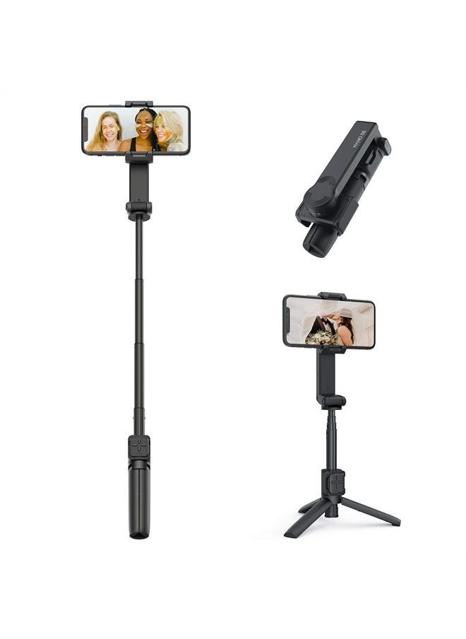 Moza - Nano se Smartphone Selfie Stick Stabilizer, Anti-Shake Phone Gimbal for Vlog Shooting Photography, Livestream, YouTube, Extendable Bluetooth Remote Control with Tripod (Black) - Image 1