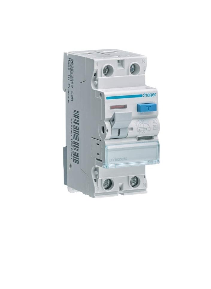 Hager - Hager Earth Leakage Circuit Breaker - 40A 2Pole 100MA (ELCB/RCCB) CEC241J - Image 1