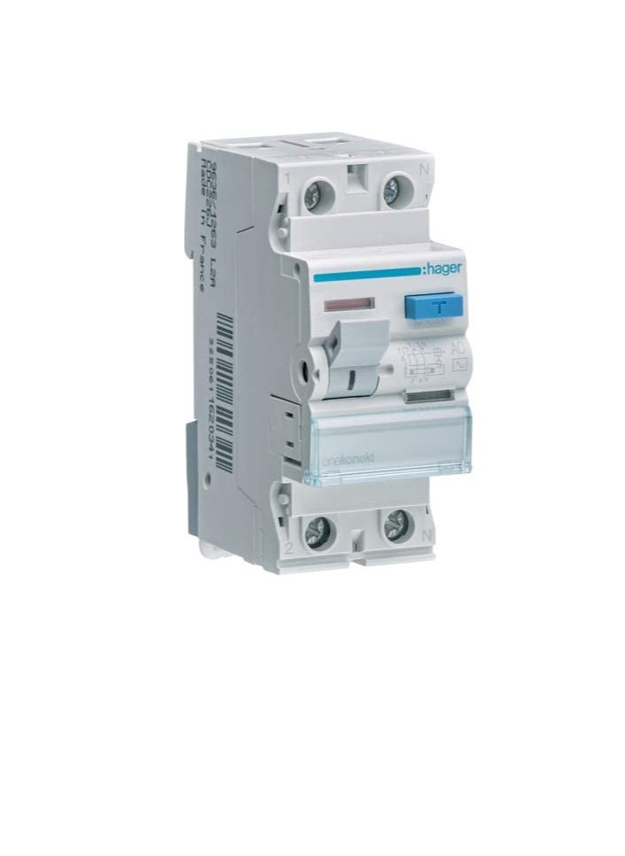 Hager - Hager Earth Leakage Circuit Breaker - 40A 2Pole 100MA (ELCB/RCCB) CEC241J - Image 1