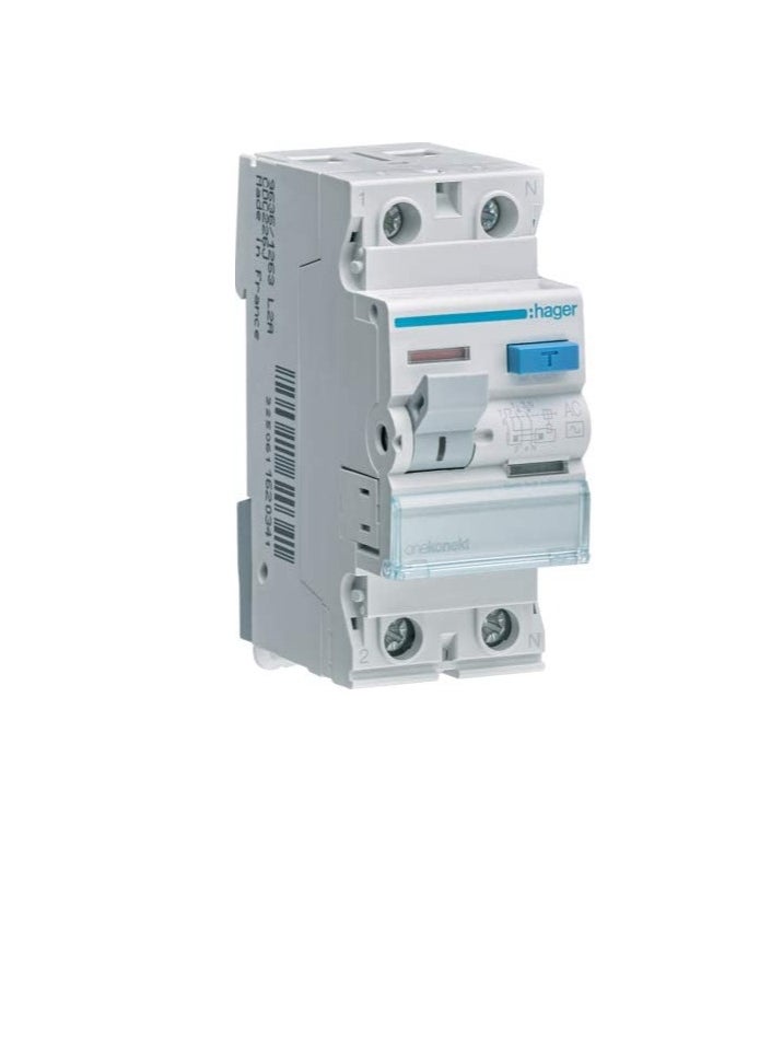 Hager - Hager Earth Leakage Circuit Breaker - 40A 2Pole 100MA (ELCB/RCCB) CEC241J - Image 1