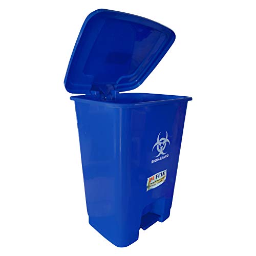 PUFFIN Pedal Dustbin 30 Liter Plastic Blue Color - Image 2