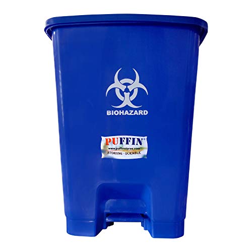 PUFFIN Pedal Dustbin 30 Liter Plastic Blue Color - Image 1