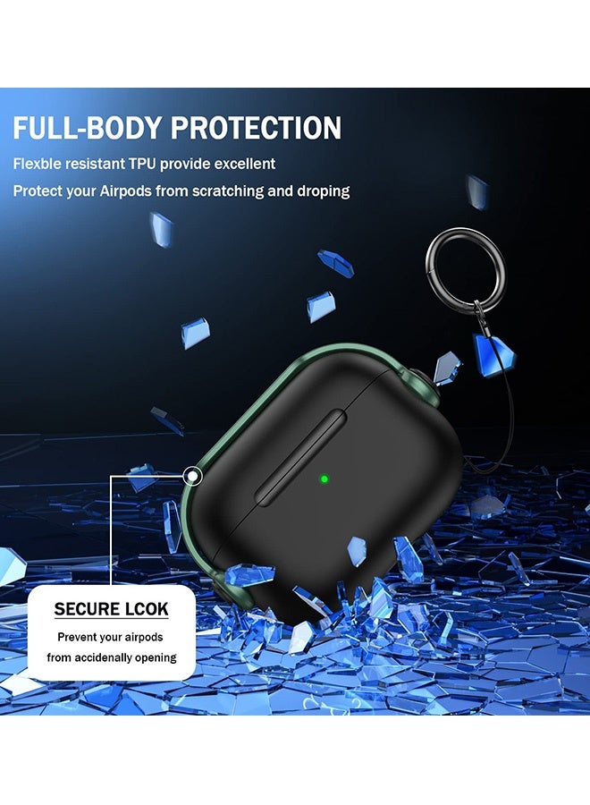 AirPods Pro 2 2nd Generation Case Cover Creative Musician Headset Secure Lock Design Protective Case  with Key chain Stand and 3 in 1 Cleaning pen for Women Men Daily Commute Travel Home Use,Green - Image 5