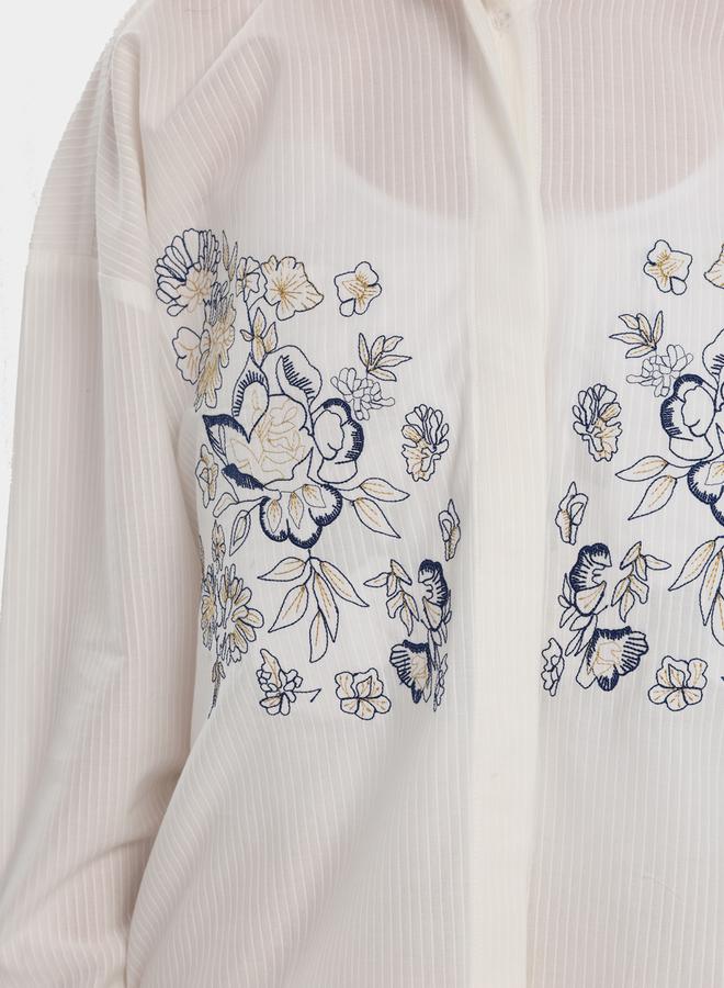 Elena by DStyle Floral Embroidered Shirt and Trousers Modest Set - Image 5