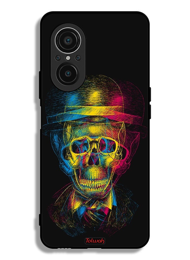 Tolwak Huawei nova 9 SE 5G Protective Case Cover Skull Colorful Hat Fantasy Art  - Image 2
