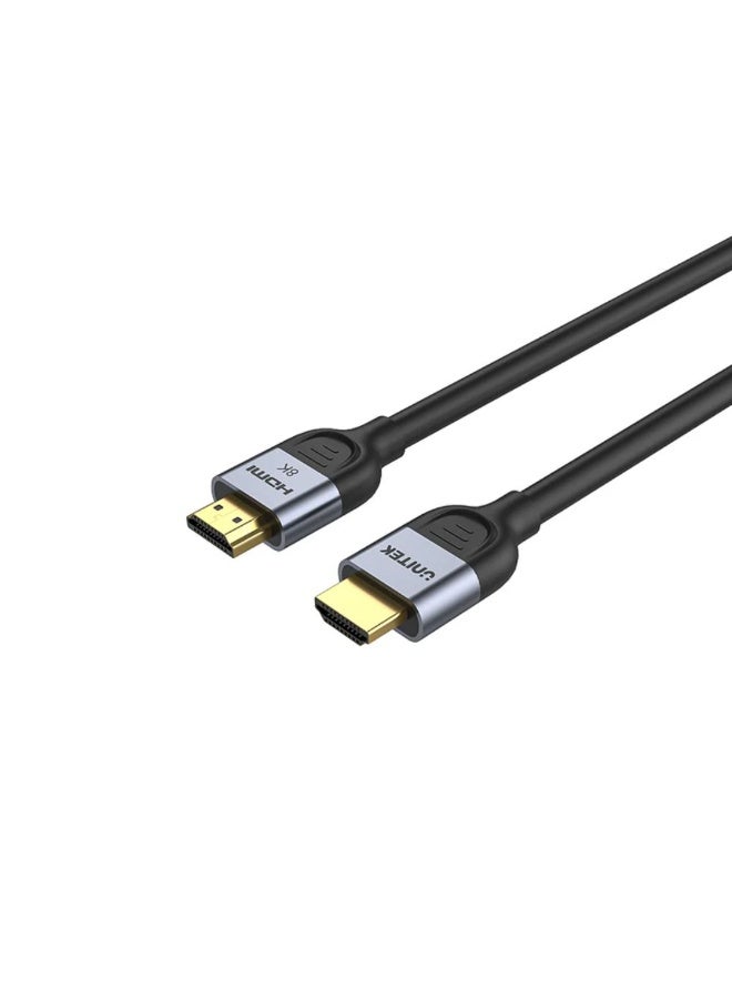 Unitek Gaming 8K@60Hz HDMI 2.1 Cable 3 Meters – Ultra High Speed Braided HDMI Cable Supporting 4K@120Hz, HDR, eARC, Dolby Vision & Atmos – Black & Space Grey - Image 1