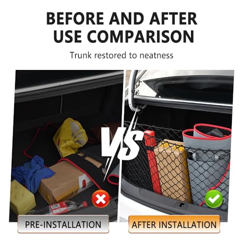 KIFIDAN 49" x 15.7" Truck Bed Organizer,Elastic Shrink Truck Cargo Net with 4 Metal Hooks Keep Truck Interior Tidy,Truck Bed Storage Hold Many Items Compatible with Chevrolet,Ford,GMC (XL 49"x15.7") - Image 4