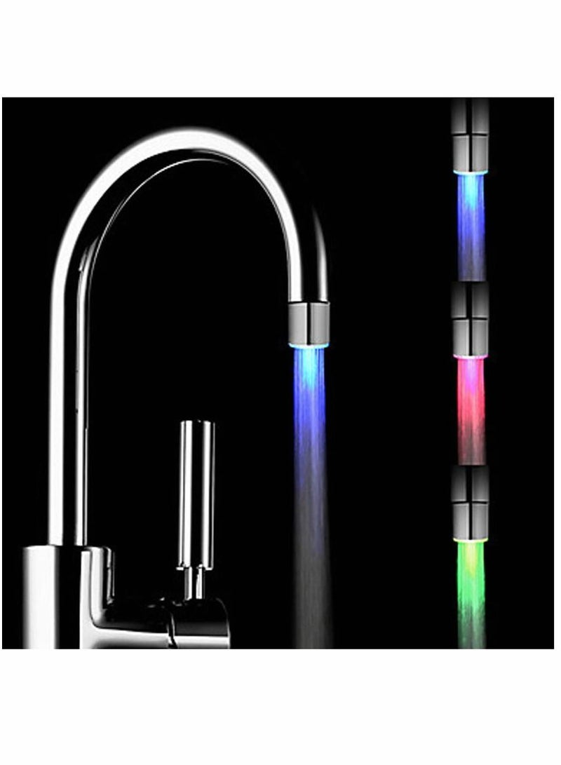 SYOSI LED Color Change Faucet, Temperature Controlled Tricolor Tap, 3-Color Temperature Sensitive Gradient LED Water Faucet Light Water Stream Color Changing Faucet Tap Sink Faucet For Kitchen and Bathroom - Image 2