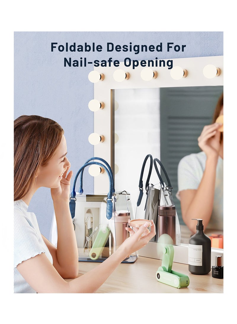 Handheld Fan,Portable Hand Fan with Flashlight,USB Rechargeable Fans,Mini Foldable Battery Fan, Summer Travel Essentials,Small Desktop Fans with LED Display for Home Office Bedroom - Image 5