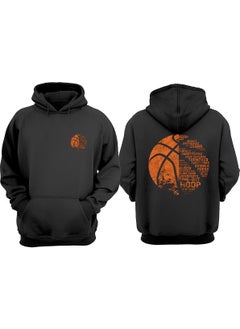 The Wert Unisex Basketball Germany Orange Design Front Back Printed Regular Fit Black Sweatshirt  - Image 1