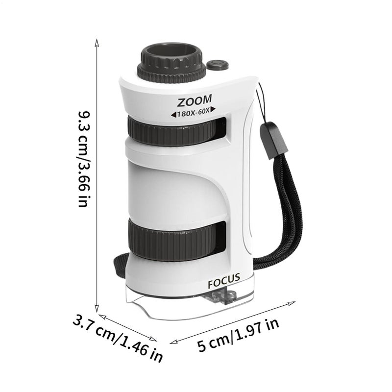 Kids Microscope Portable Pocket Mini Microscope 60 80x Zoom Magnification with 12pcs Slides Educational Scientific Toy for Camping School Classroom Preschool Yellow - Image 3